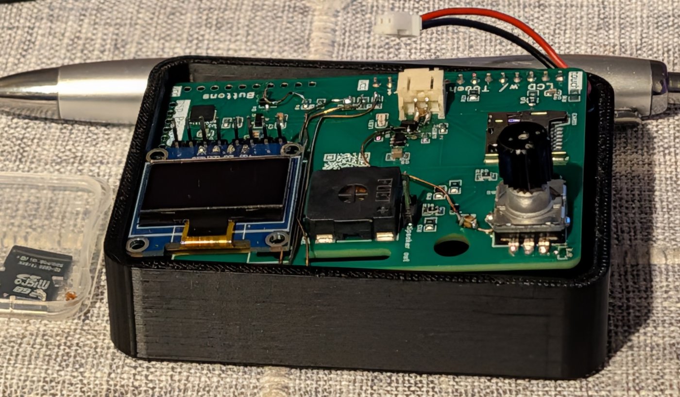Fully open hardware — OLED, rotary encoder, audio, battery
