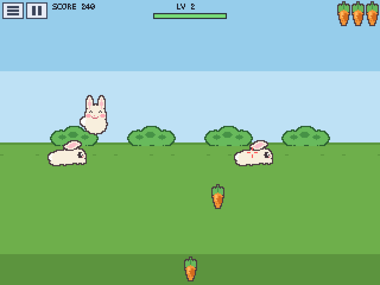 Throwing a carrot at a bunny